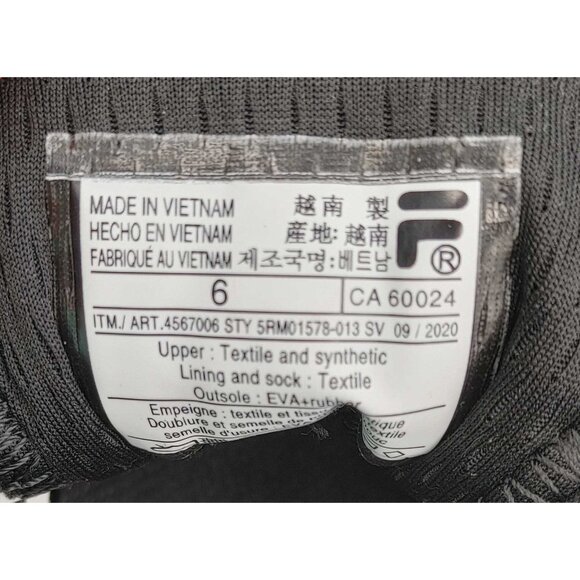 Fila Women's Memory Core Energized Running Shoes Black White Size 6 - Picture 9 of 9